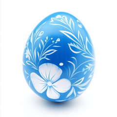 Obraz premium simple blue easter egg isolated on white background