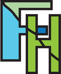 FH, F, H, abstract, letters, logo, monogram,

