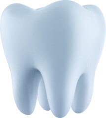 3d vector white tooth in realistic glossy style. Bright medical design element. Minimal dental healthcare illustration.