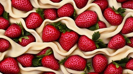 Fototapeta premium Strawberry pie background for dessert recipes, food blog ads, or food presentations