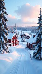 charming finnish town snowy lapland landscape beautiful winter wonderland sight behold every year seasonally