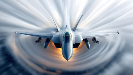 Fighter Jet Breaking the Sound Barrier with Vapor Cone