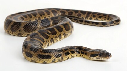Obraz premium Anaconda On White Background