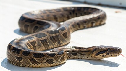 Obraz premium Anaconda On White Background