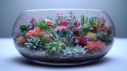 Succulents in Glass Bowl, Indoor Display (4)