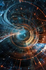 Obraz premium Exploring time dilation effects in a virtual interface digital realm graphic design