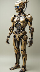 Fototapeta premium gears pipes combine intricate designs recreate human form steampunk