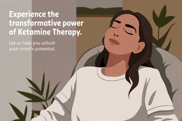 Ketamine Clinic Advertisement with Patient undergoing ketamine therapy for mental health treatment