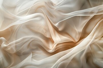 Fototapeta premium Soft Beige Sheer Fabric with Elegant and Delicate Texture
