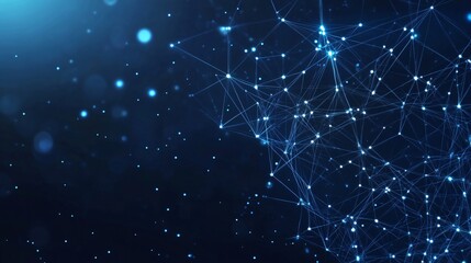 Fototapeta premium Dark Blue Gradient Background with Interconnected Design Elements