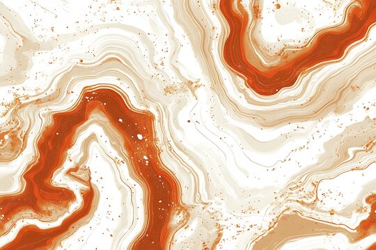 Fluid marble texture with terracotta and cream color tones abstract