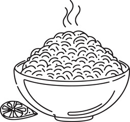 Jollof Rice Vector Art. Clean Line Drawing