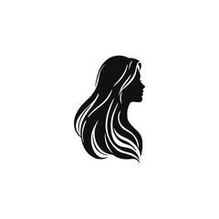 Woman, hair vector  icon illustration Vector Silhouette of a Stylized Profile: Elegant Line Art for Modern Designs and Illustrations