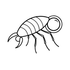 Obraz premium vector illustration of a flea on white background