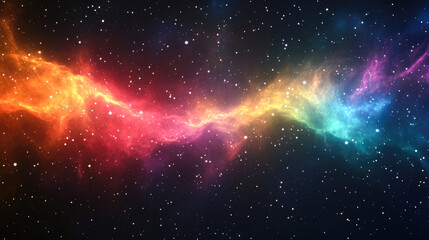 Fototapeta premium Vibrant cosmic nebula with stars and colorful interstellar cloud