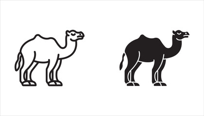 camel icons set isolated on white background. camel icon thin line outline linear camel symbol for logo, web, app, UI. camel icon simple sign.