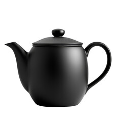 Fototapeta premium Elegant Black Teapot On A white Background. Minimalistic Design.