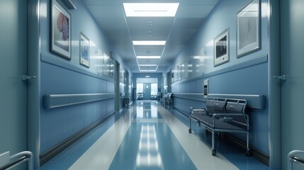 Hospital Corridor for Calm Waiting Area.