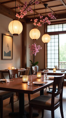 soft lanterns cherry blossom decor adorn traditional japanese dining rooms elegance serene atmosphere