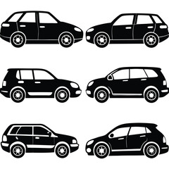 Car Illustrations,
Vehicle Silhouettes,
Black and White Cars.