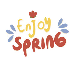 Enjiy spring text handwritten