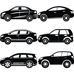 Car Illustrations,
Vehicle Silhouettes,
Black and White Cars.