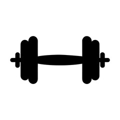Minimalist black silhouette of a dumbbell symbolizing fitness and strength training
