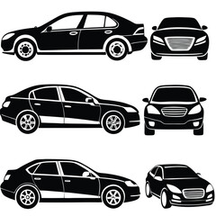 Car Illustrations,
Vehicle Silhouettes,
Black and White Cars.