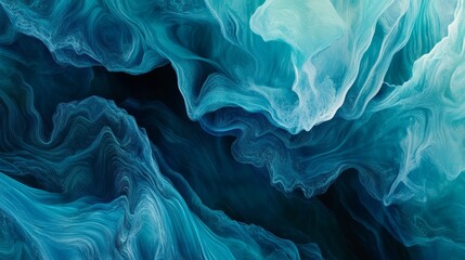 deep cyan and blue abstract background with soft flowing patterns and layered waveforms, futuristic and elegant, artistic and vibrant composition