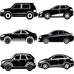 Car Illustrations,
Vehicle Silhouettes,
Black and White Cars.