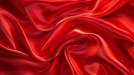 Obraz premium A background with a smooth, silky satin texture in vibrant red.