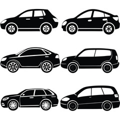 Car Illustrations,
Vehicle Silhouettes,
Black and White Cars.