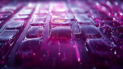 Close up image of a glowing keyboard structure and keys