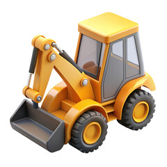 3D Backhoe Loader Construction Machine Illustration