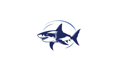 Fototapeta premium Angry Shark in the ocean logo design