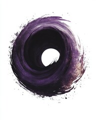 Black hole event horizon in minimalist flatwatercolor 