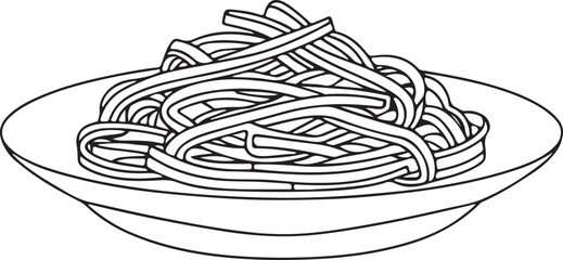 Delicious Pasta in Clean Line Art Vector Design