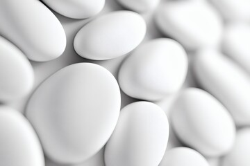 Monochrome Elegance: A Serene Composition of Smooth White Oval Forms