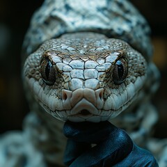Fototapeta premium Carefully Examining Deadly Snake for Scientific Wildlife Research Photo
