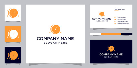 Crescent moon shape vector logo design with modern, simple, clean and abstract style. Icon for business, research and personal branding.