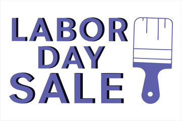 Labor day sale design with brushes white backgroun