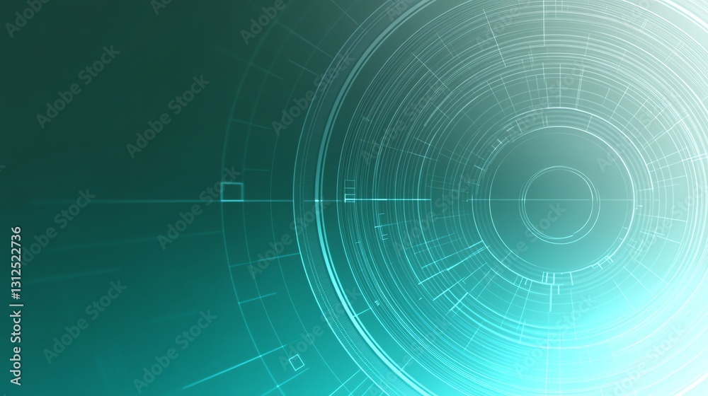Poster abstract geometric circle design with gradient background for technology concepts