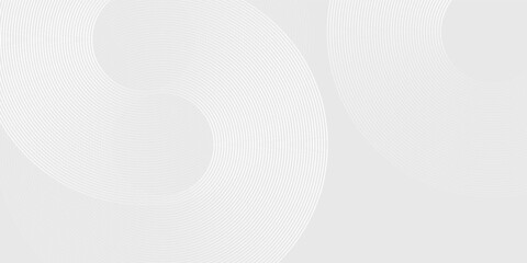 Vector white glowing geometric lines on gray background. Modern shiny blue circle lines pattern. Futuristic technology abstract