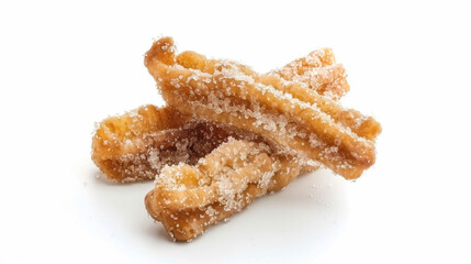 churros coated in sugar isolated in white