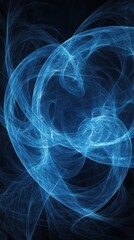 Obraz premium The blue abstract digital artwork displaying swirling lines and shapes