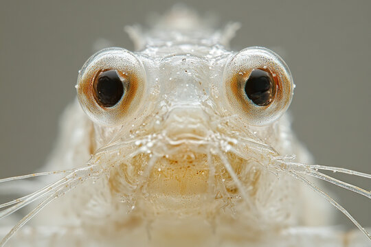 A close-up of Lepisma saccharina (silverfish), detailed and natural, scientific theme.