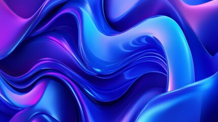 Obraz premium dynamic abstract design with overlapping blue waveforms, glowing highlights and smooth flowing gradients, sleek and futuristic, artistic and modern composition