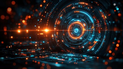 Obraz premium Futuristic Technological Interface: Abstract Digital Art