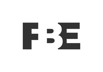 Fototapeta premium FBE logo design. Initial letter F B E bold font style for tech startups, consulting, corporate branding. Creative company name, headlines typography identity, trendy logotype.