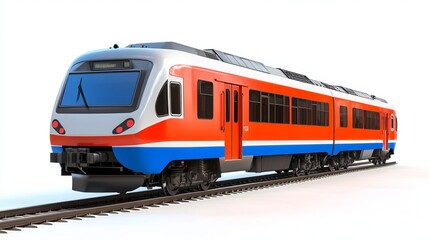 Fototapeta premium A suburban electric train, isolated on a white background